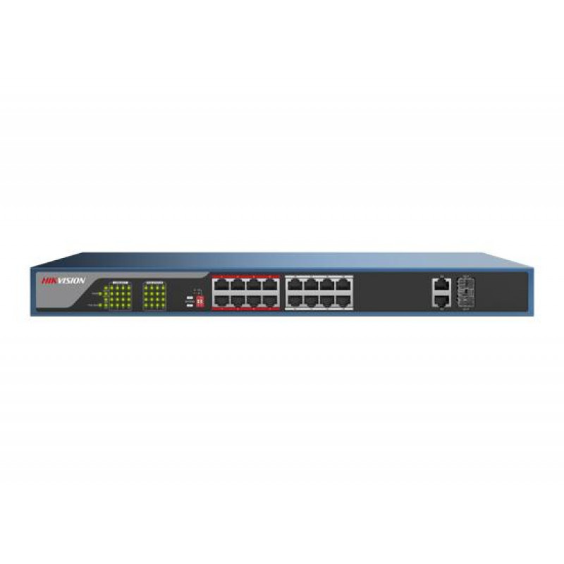 Switch mạng thông minh 16 cổng PoE Gigabit DS-3E1518P-EI/M