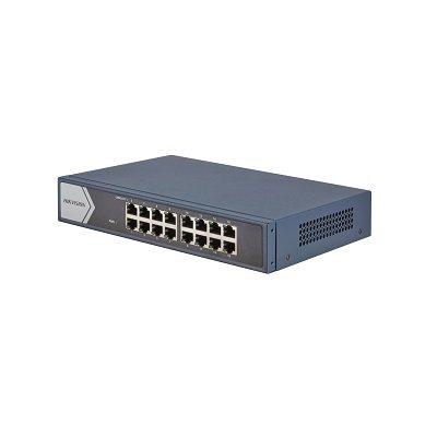 Switch mạng 16 cổng 10/100/1000Mbps tự tương thích, 02 Cổng uplink 10/100/1000M  (cổng 15, 16) , Layer 2 DS-3E0516-E(B)